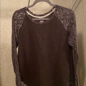 Anthropologie grey Lace sweater. Size XS
